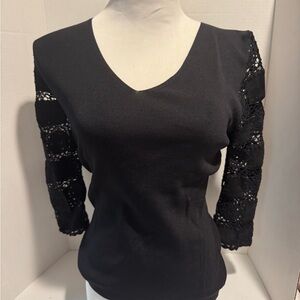 Joseph A Classic Black Knit Top
